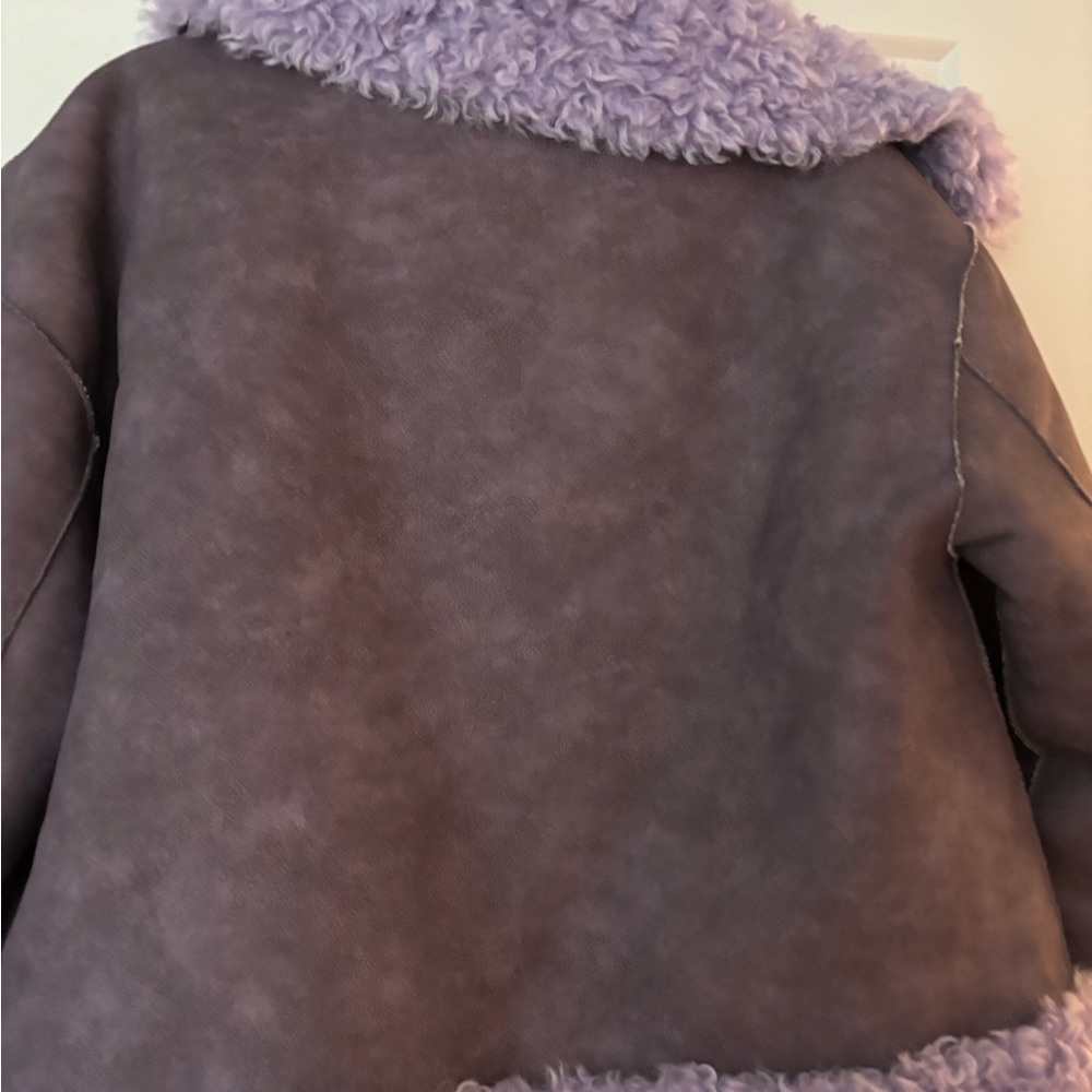 Free People Purple Kiki Sherpa Jacket. Fun, bold design. - Picture 5 of 8